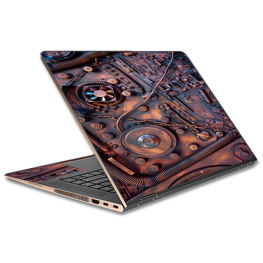  Steampunk Metal Panel Vault Fan Gear HP Spectre x360 15t Skin