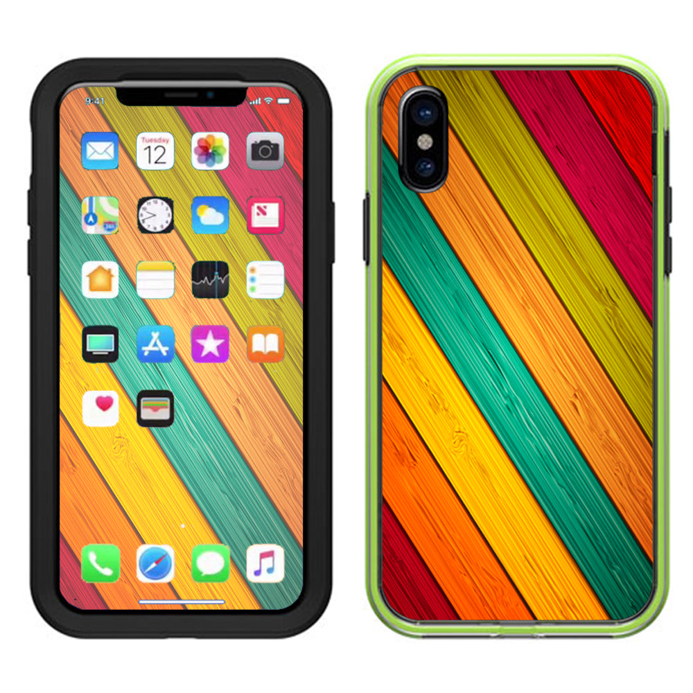  Color Wood Planks Lifeproof Slam Case iPhone X Skin
