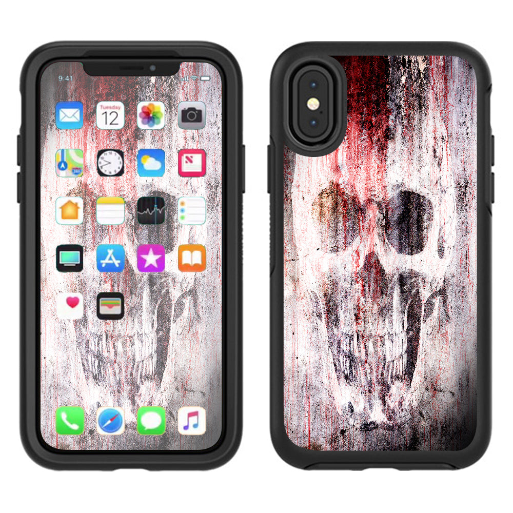  Tattered Skull Blood Skull Dead Otterbox Defender Apple iPhone X Skin