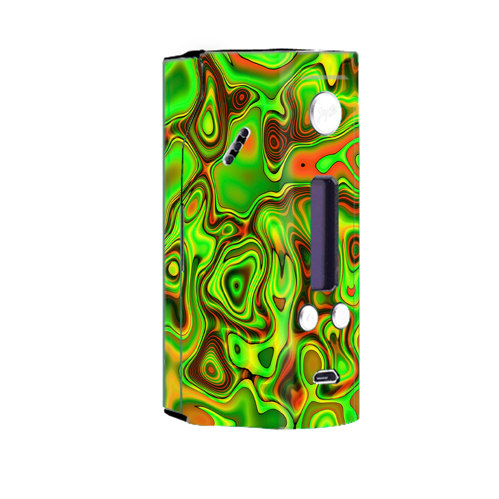  Green Glass Trippy Psychedelic Wismec Reuleaux RX200 Skin