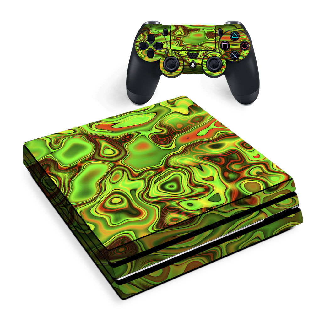 Green Glass Trippy Psychedelic Sony PS4 Pro Skin