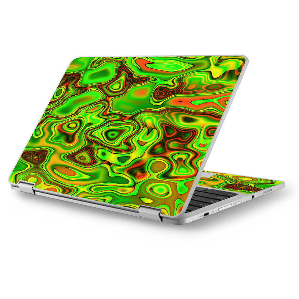 Green Glass Trippy Psychedelic Asus Chromebook Flip 12.5" Skin