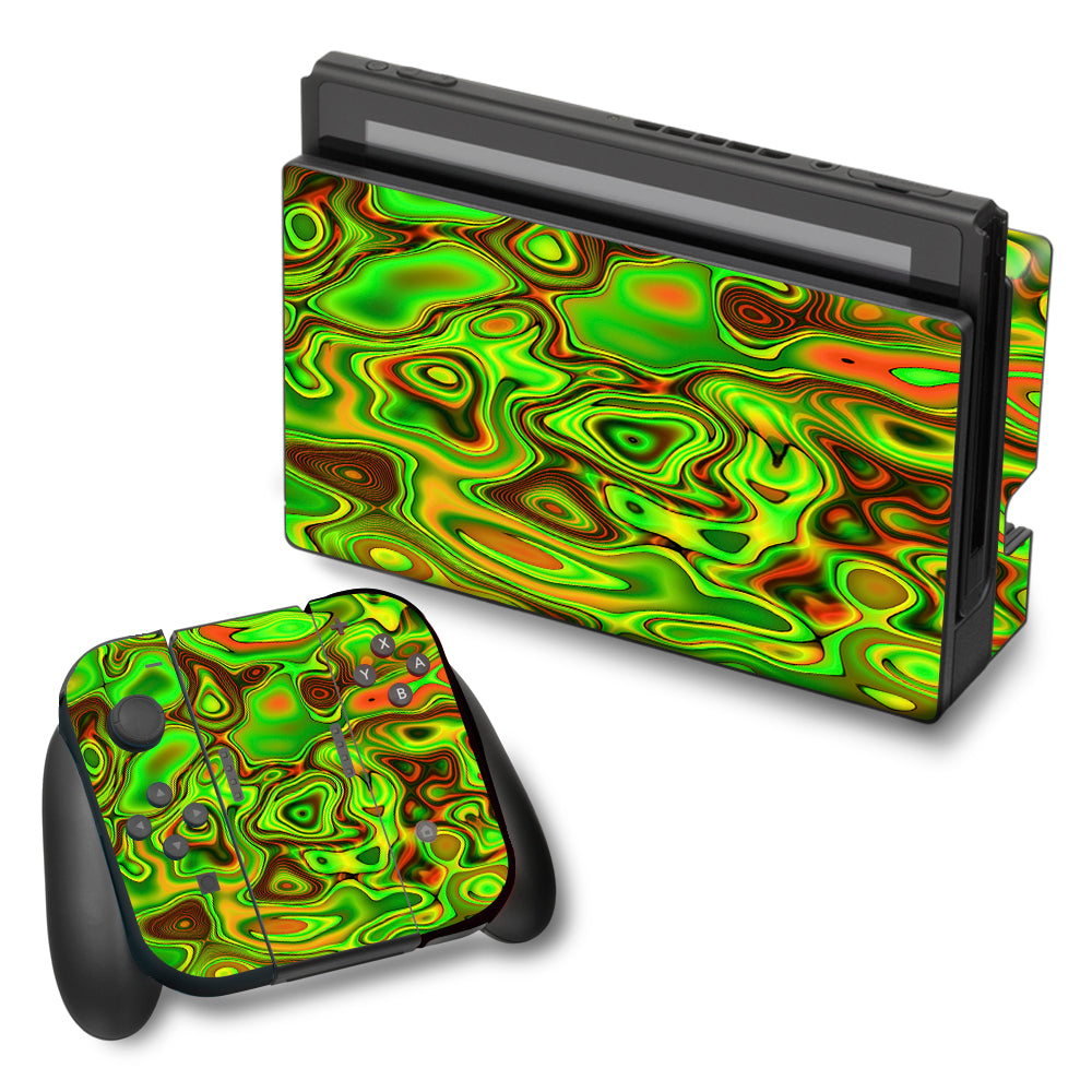  Green Glass Trippy Psychedelic Nintendo Switch Skin