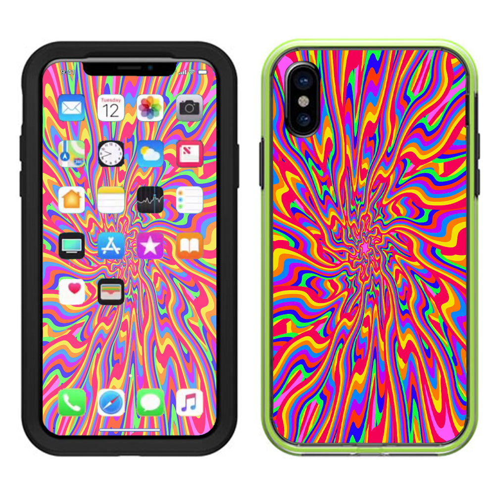  Optical Illusion Colorful Holographic Lifeproof Slam Case iPhone X Skin