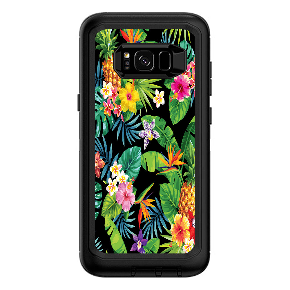  Tropical Flowers Pineapple Hibiscus Hawaii Otterbox Defender Samsung Galaxy S8 Plus Skin
