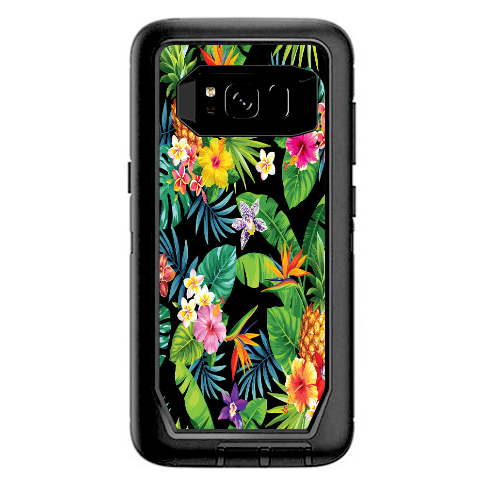  Tropical Flowers Pineapple Hibiscus Hawaii Otterbox Defender Samsung Galaxy S8 Skin