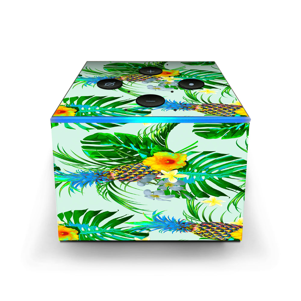  Tropical Floral Pattern Pineapple Palm Trees Amazon Fire TV Cube Skin