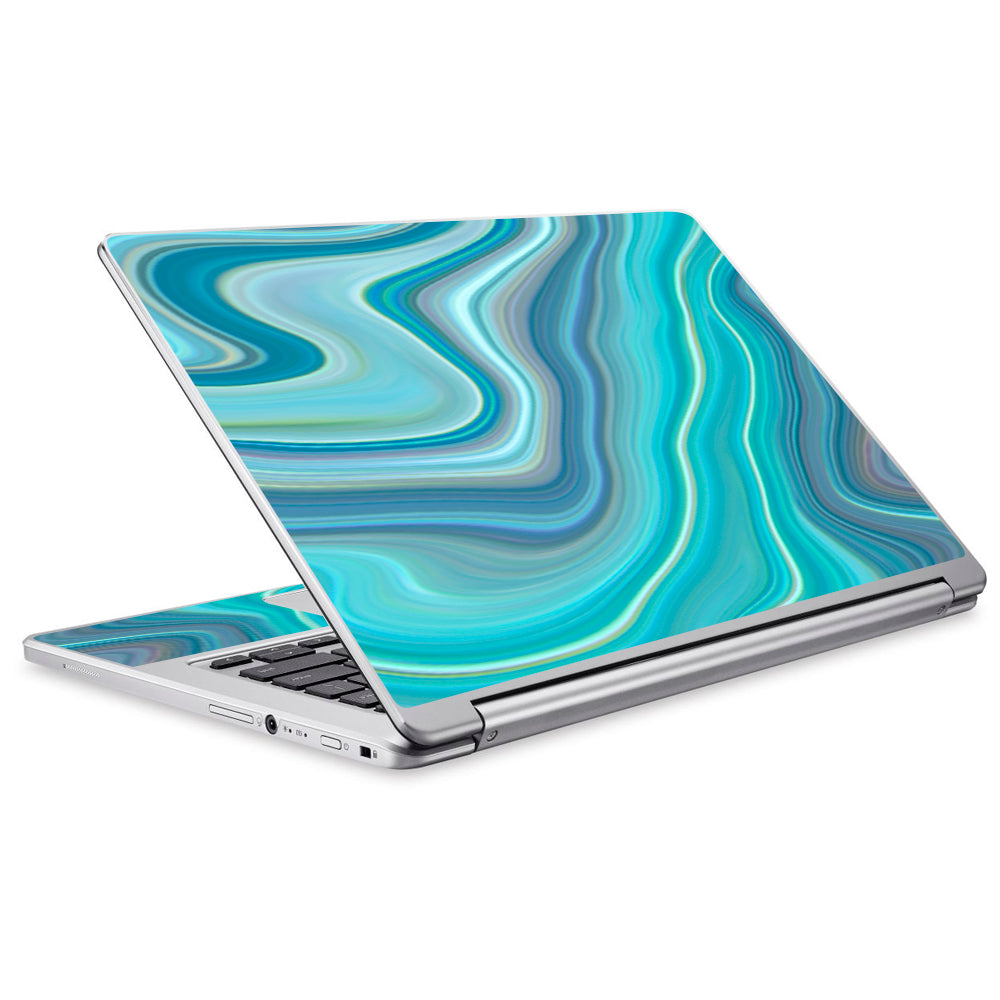  Blue Glass Marble Stone Geode Acer Chromebook R13 Skin