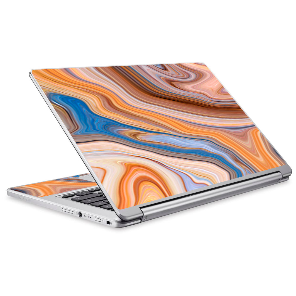  Brown Blue Marble Glass Acer Chromebook R13 Skin