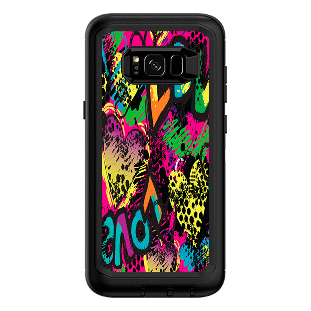  80'S Love Pop Art Neon Otterbox Defender Samsung Galaxy S8 Plus Skin