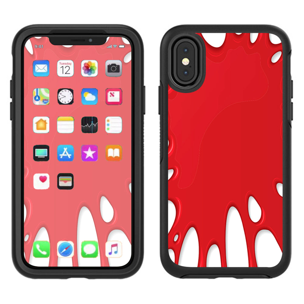 Red Stretch Slime Blood Otterbox Defender Apple iPhone X Skin