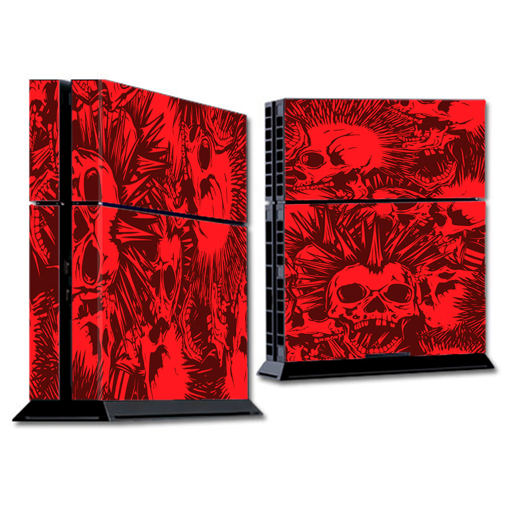  Red Punk Skulls Liberty Spikes Sony Playstation PS4 Skin