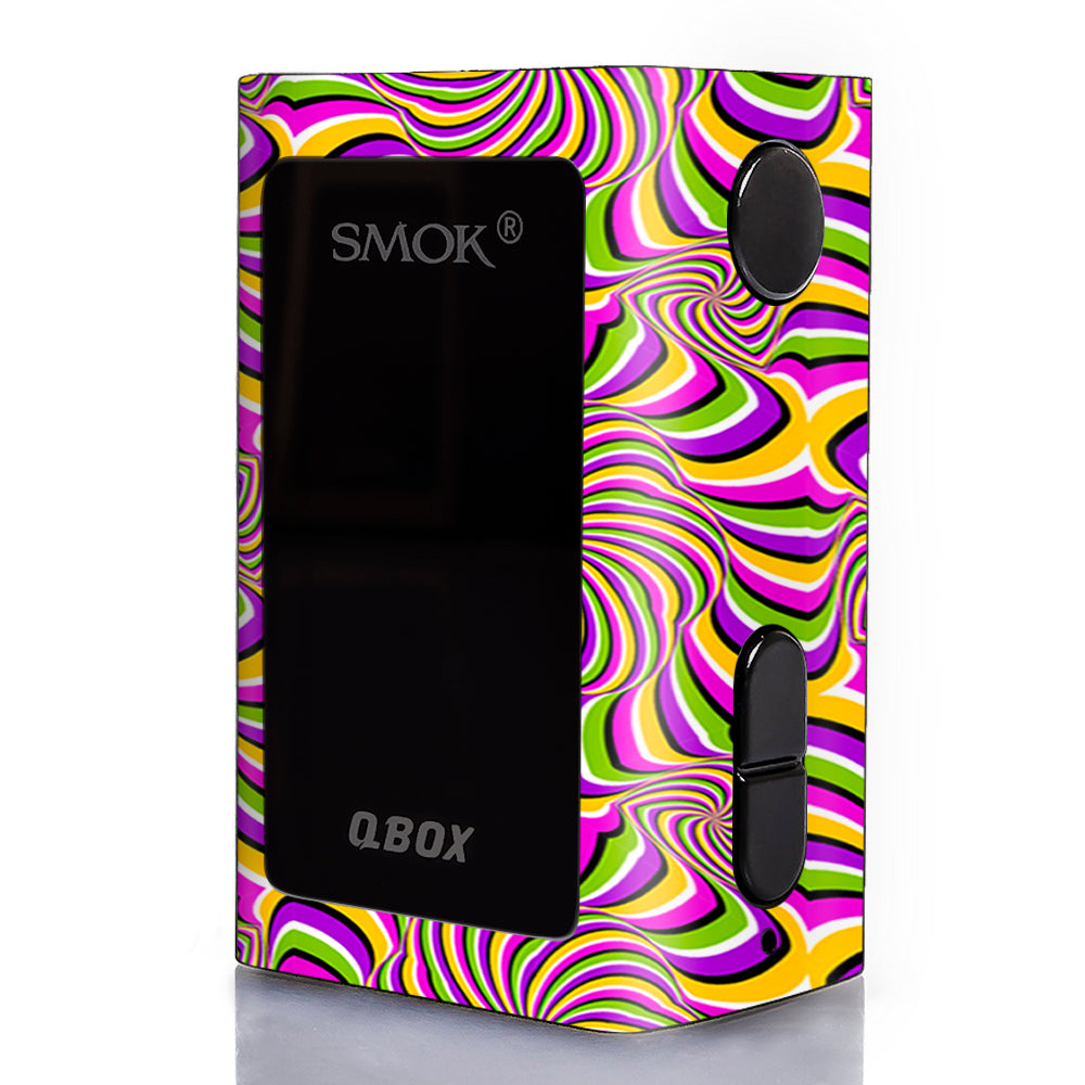 Psychedelic Swirls Motion Holographic Smok Qbox 50w tc Skin