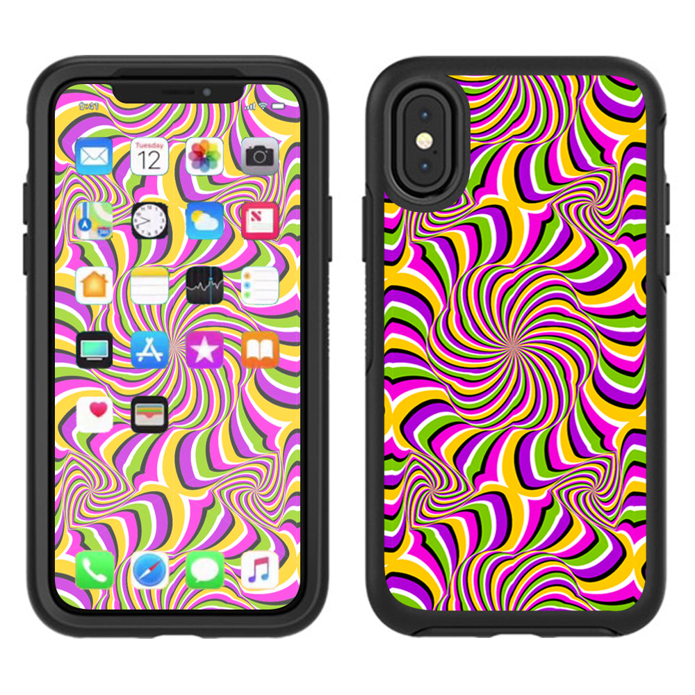  Psychedelic Swirls Motion Holographic Otterbox Defender Apple iPhone X Skin