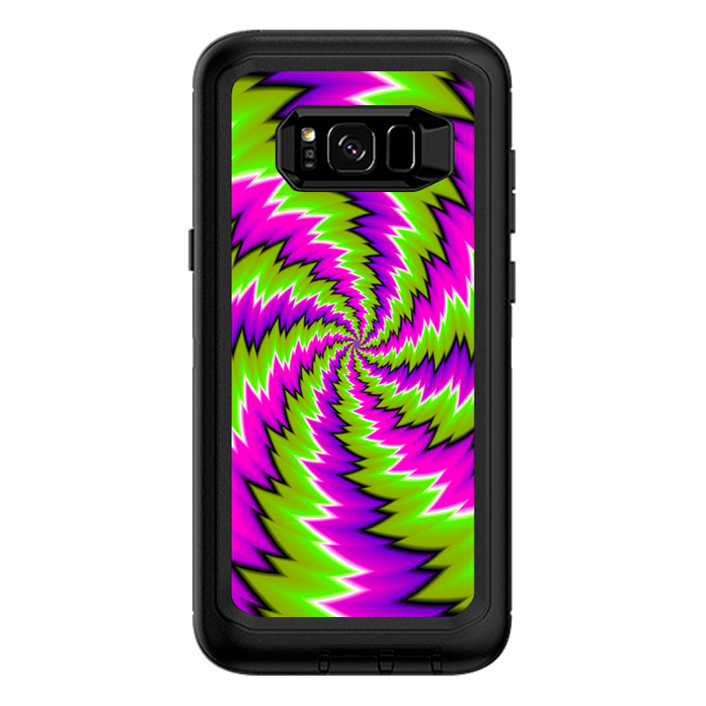  Psychedelic Moving Purple Green Swirls Otterbox Defender Samsung Galaxy S8 Plus Skin