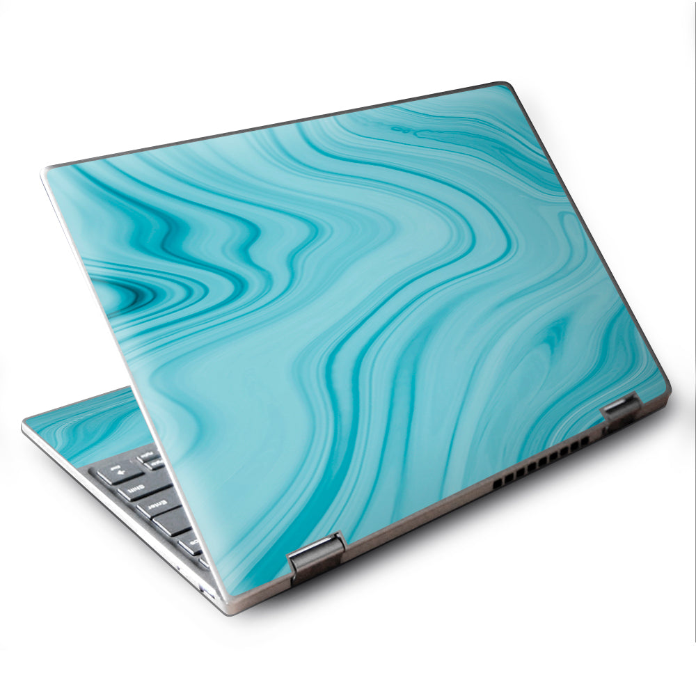  Teal Blue Ice Marble Swirl Glass Lenovo Yoga 710 11.6" Skin