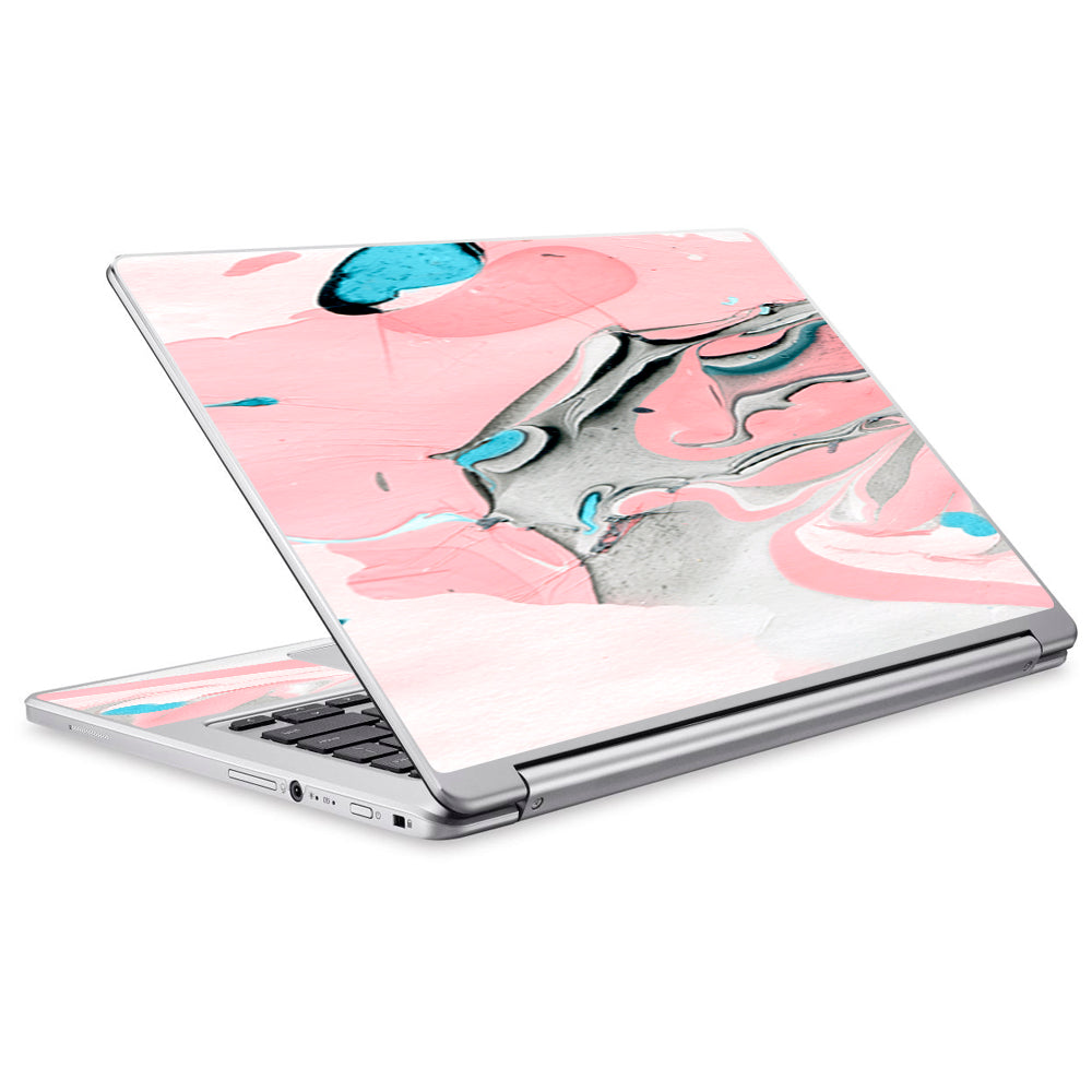  Pastel Marble Pink Blue Swirl Acer Chromebook R13 Skin
