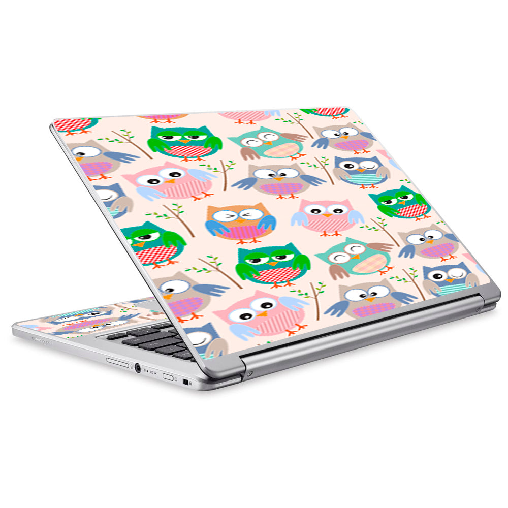  Cute Owls Pattern Cartoon Acer Chromebook R13 Skin