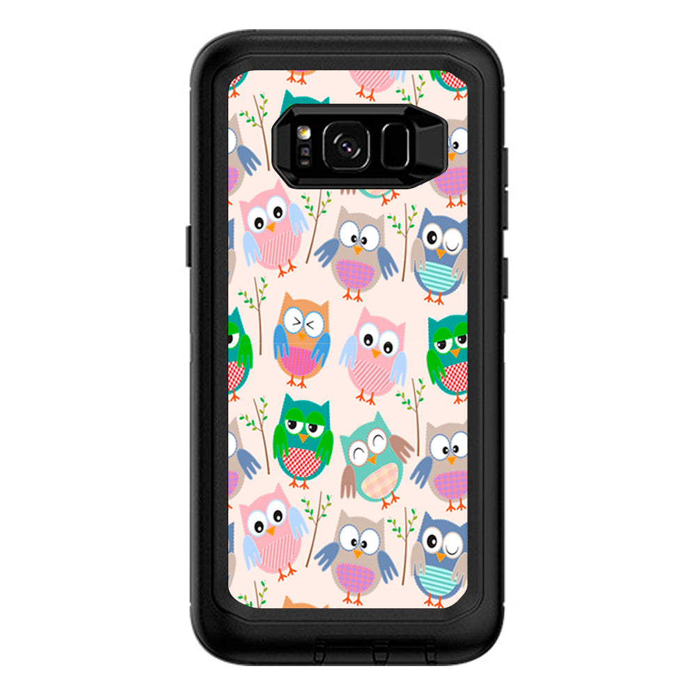  Cute Owls Pattern Cartoon Otterbox Defender Samsung Galaxy S8 Plus Skin