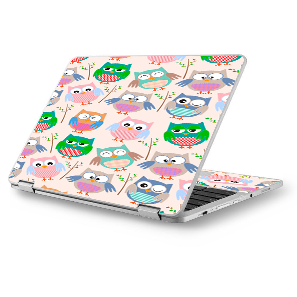  Cute Owls Pattern Cartoon Asus Chromebook Flip 12.5" Skin