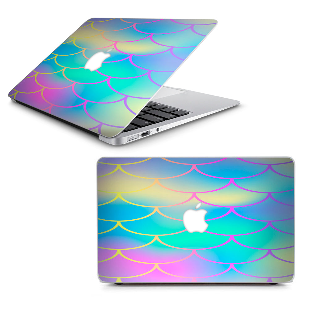  Pastel Colorful Mermaid Scales Macbook Air 13" A1369 A1466 Skin