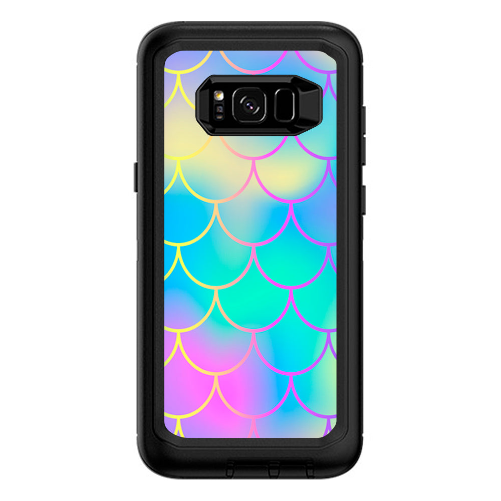 Pastel Colorful Mermaid Scales Otterbox Defender Samsung Galaxy S8 Plus Skin