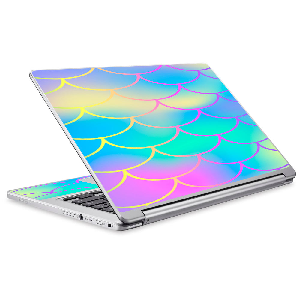  Pastel Colorful Mermaid Scales Acer Chromebook R13 Skin
