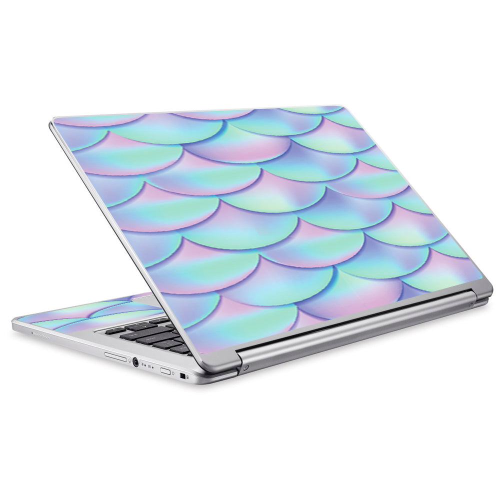  Mermaid Scales Blue Pink Acer Chromebook R13 Skin