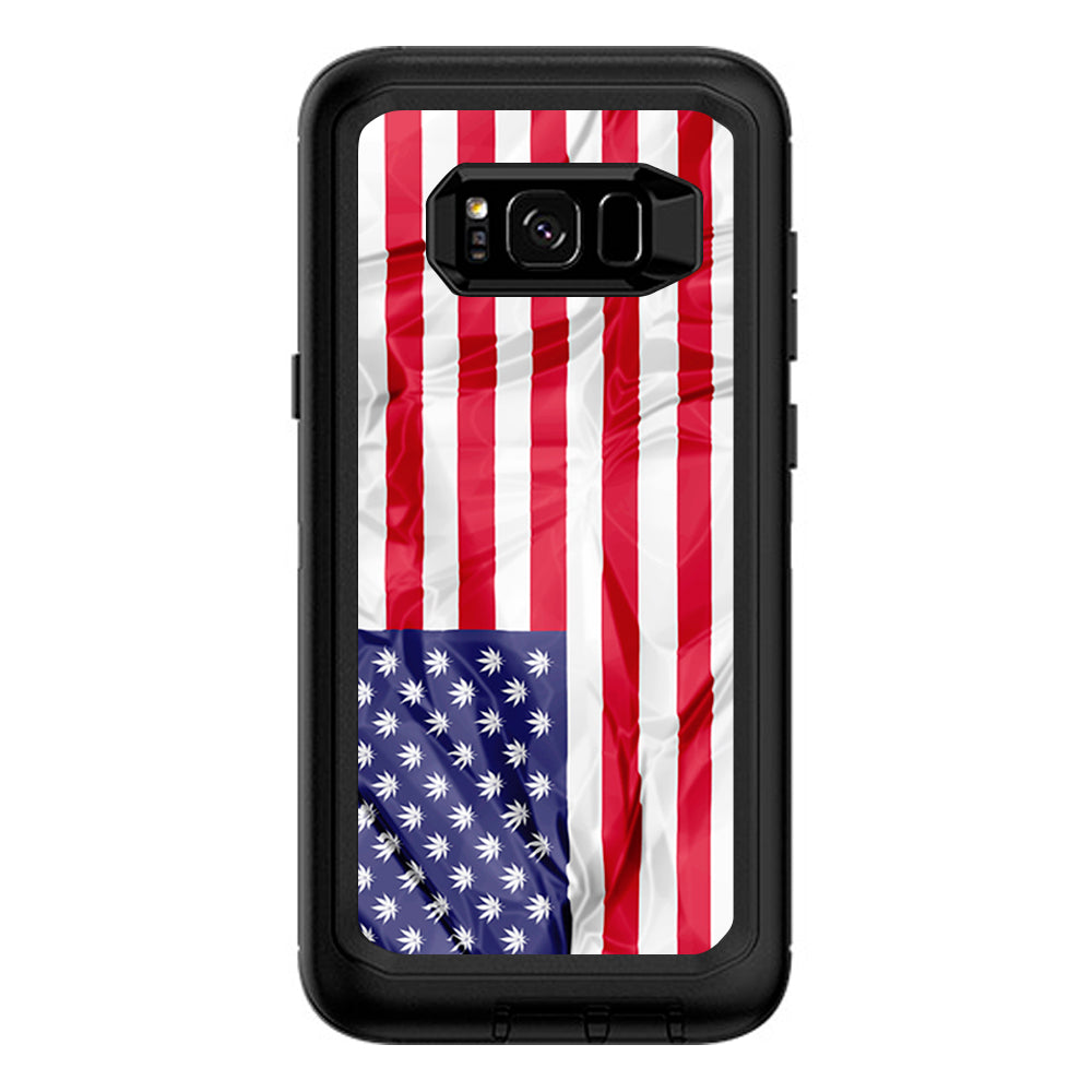  American Flag Pot Leaf Stars Marijuana Otterbox Defender Samsung Galaxy S8 Plus Skin