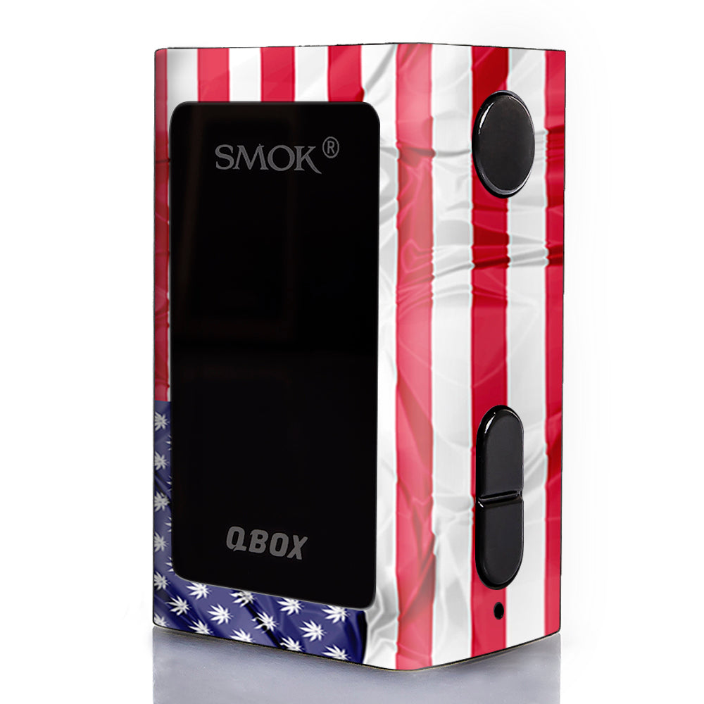  American Flag Pot Leaf Stars Marijuana Smok Qbox 50w tc Skin