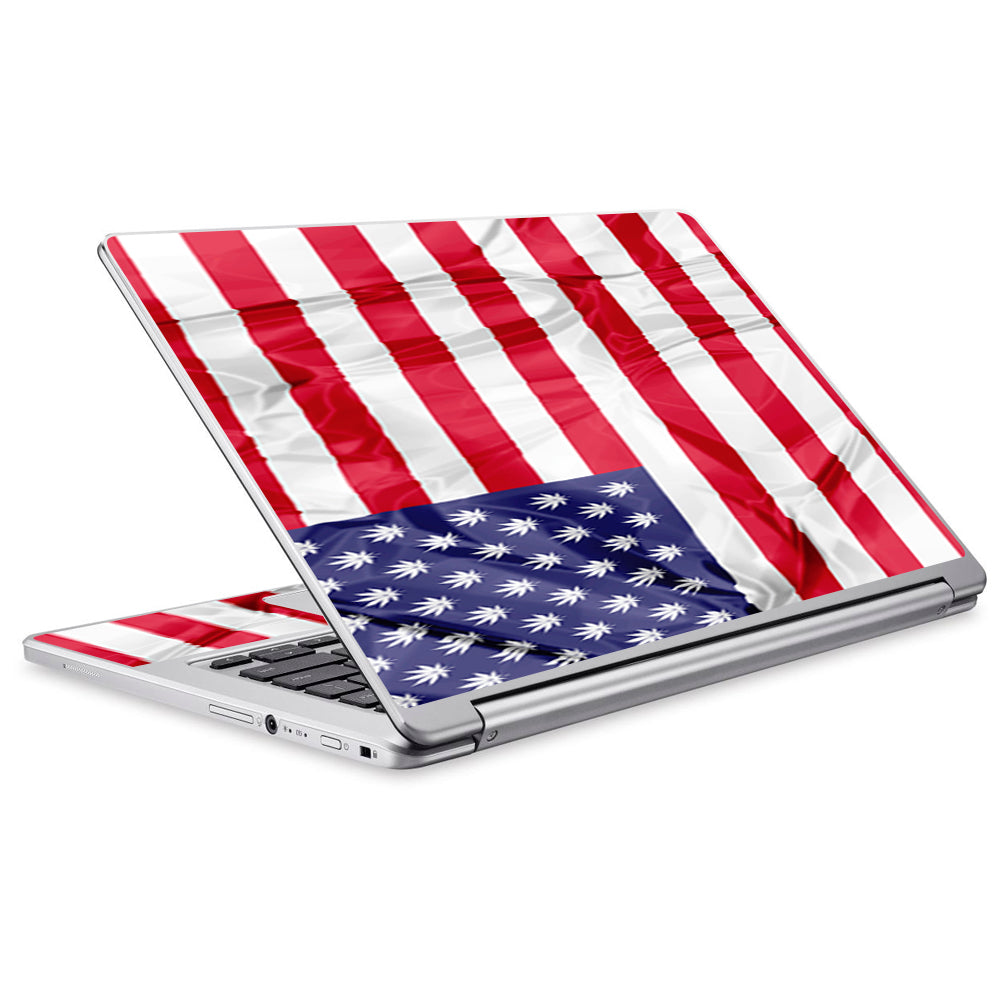  American Flag Pot Leaf Stars Marijuana Acer Chromebook R13 Skin