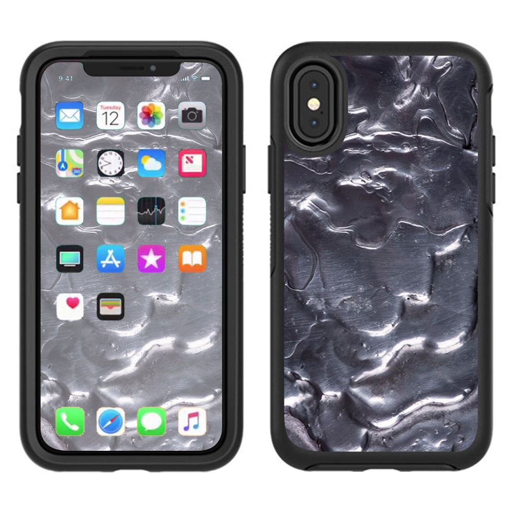  Melting Metal Molten Liquid  Otterbox Defender Apple iPhone X Skin