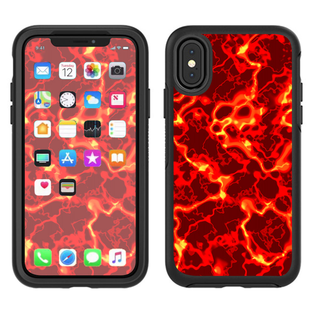  Lave Hot Molten Fire Rage Otterbox Defender Apple iPhone X Skin