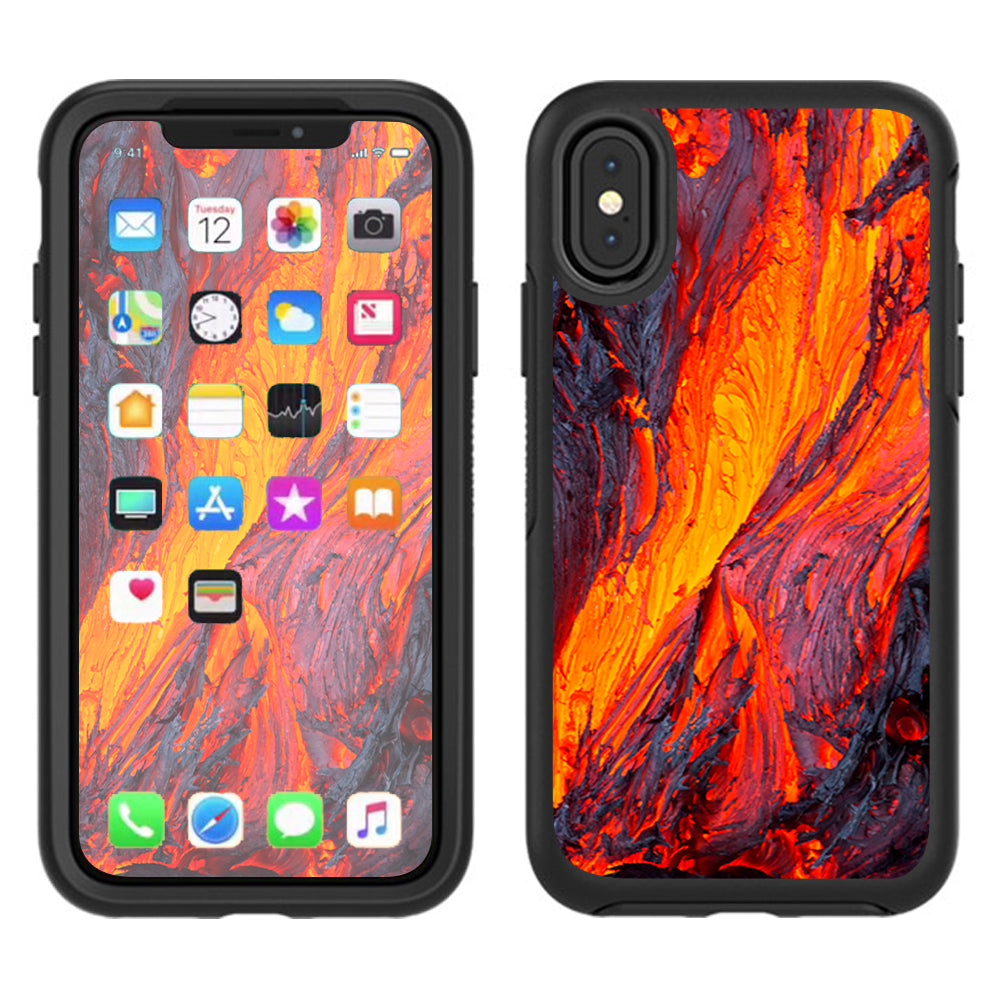  Charred Lava Volcano Ash Otterbox Defender Apple iPhone X Skin