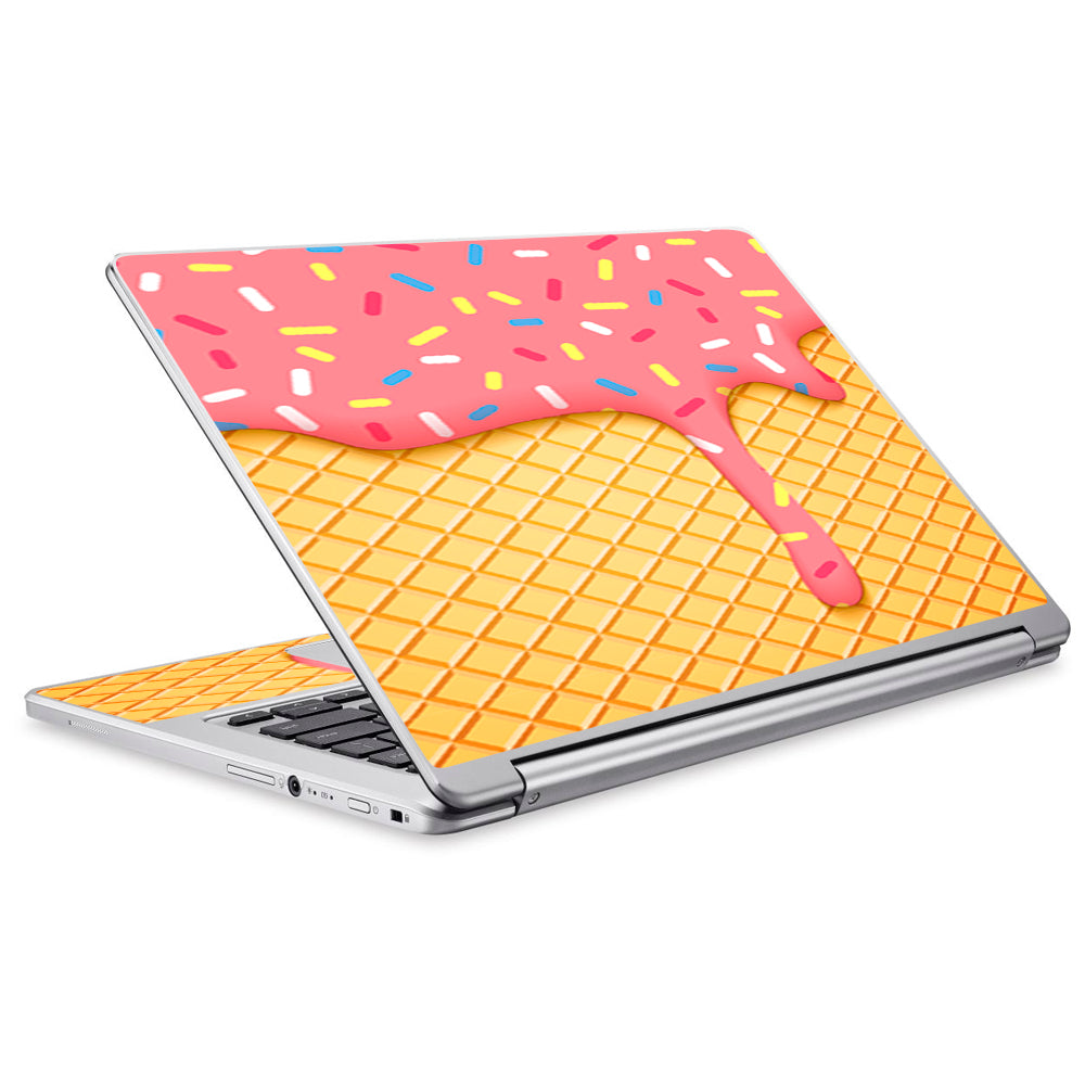  Ice Cream Cone Pink Sprinkles Acer Chromebook R13 Skin