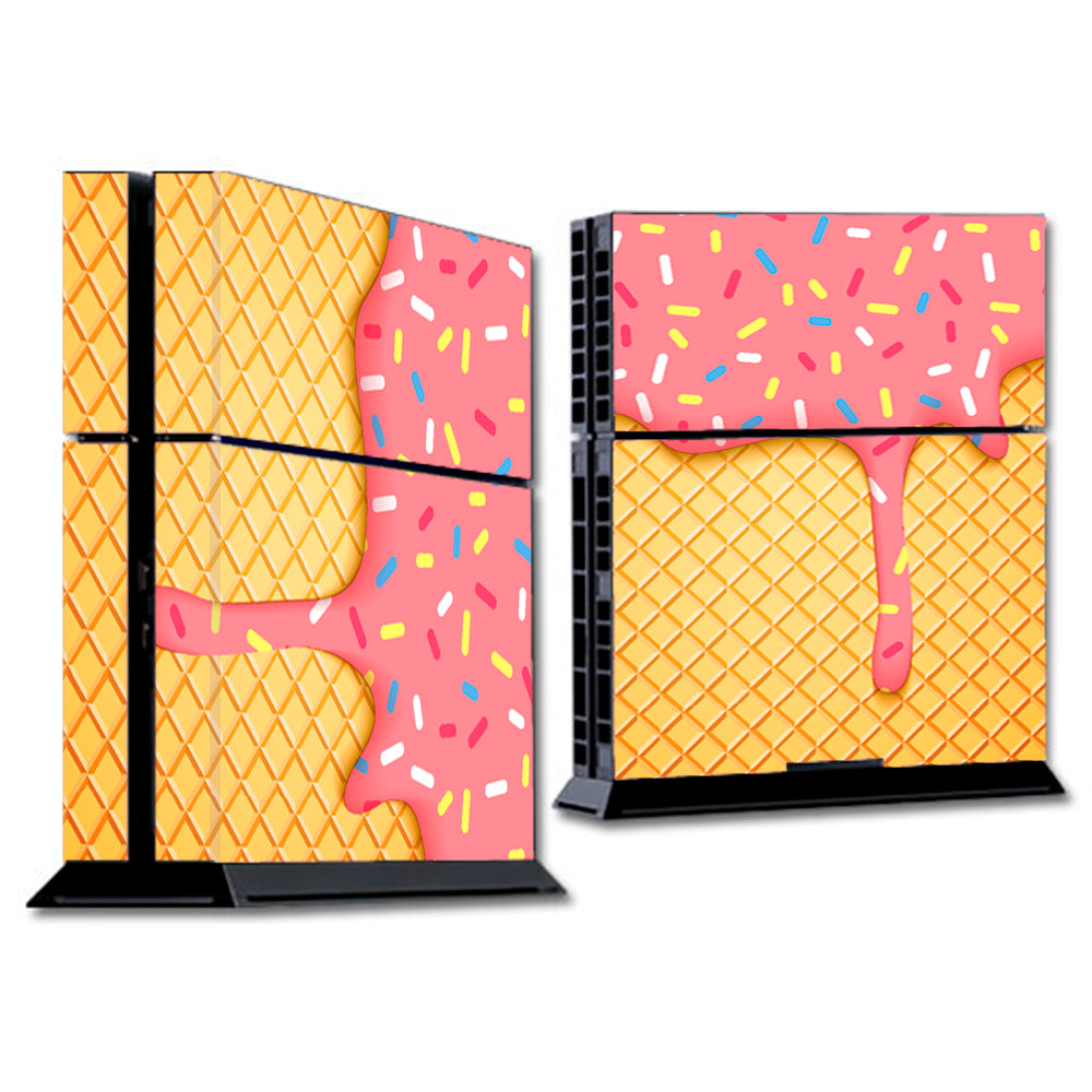  Ice Cream Cone Pink Sprinkles Sony Playstation PS4 Skin
