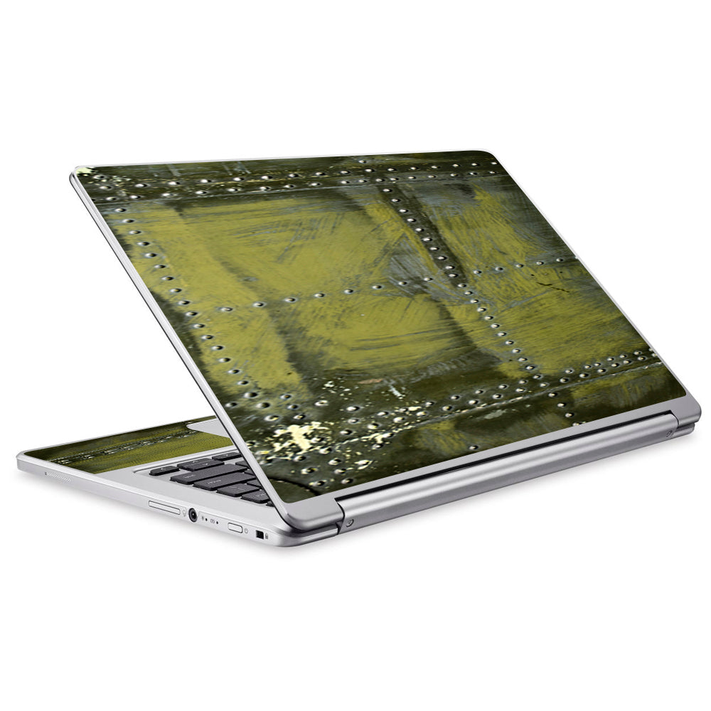  Green Rivets Metal Airplane Panel Ww2 Acer Chromebook R13 Skin