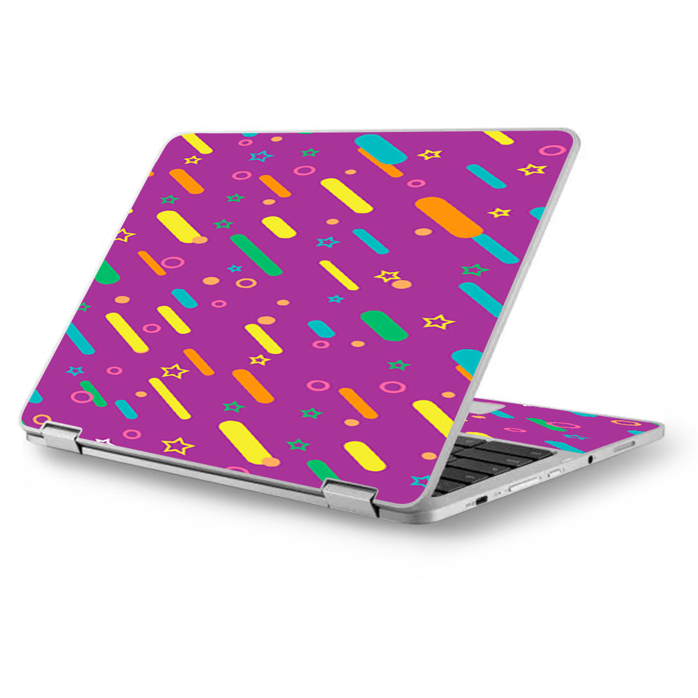  Purple Girly Sprinkles Cupcake Asus Chromebook Flip 12.5" Skin