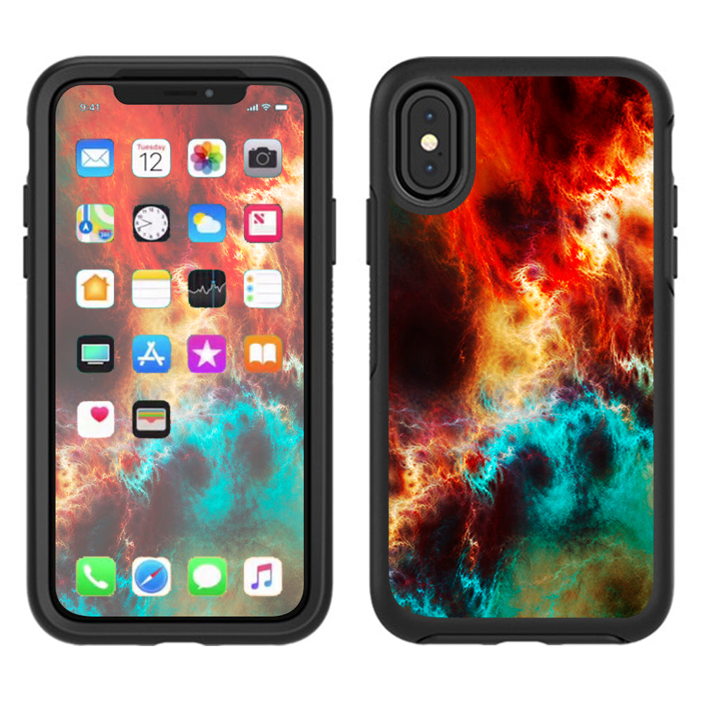  Fire And Ice Mix Otterbox Defender Apple iPhone X Skin