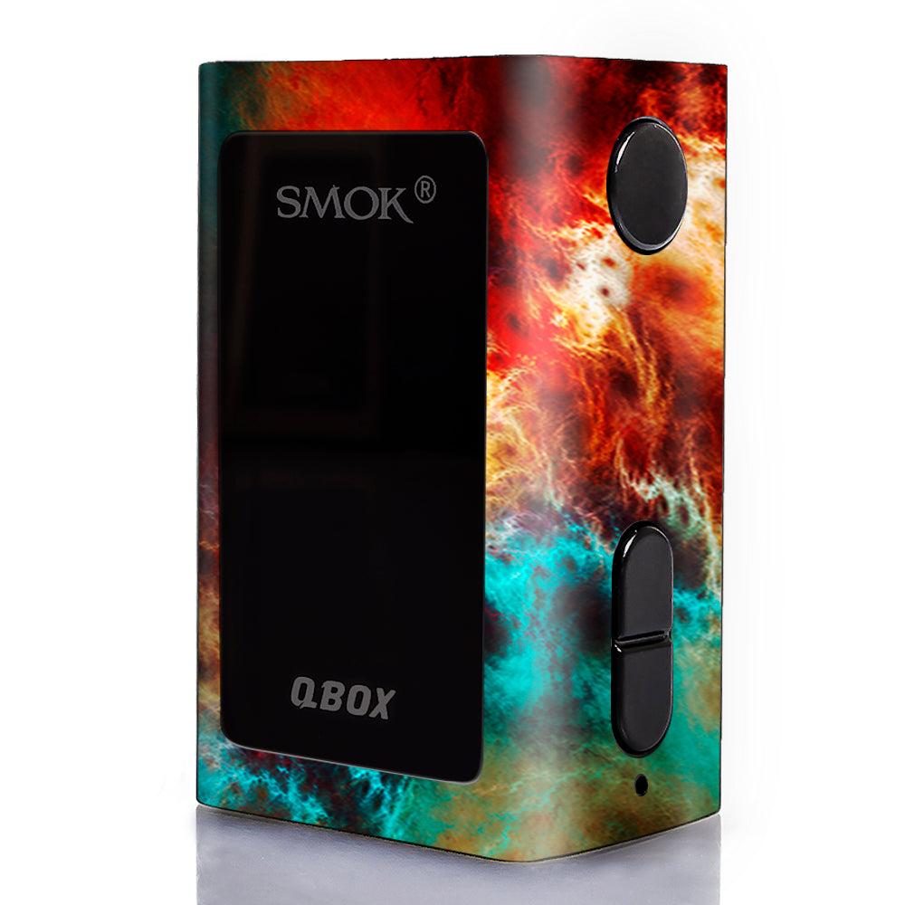  Fire And Ice Mix Smok Qbox 50w tc Skin