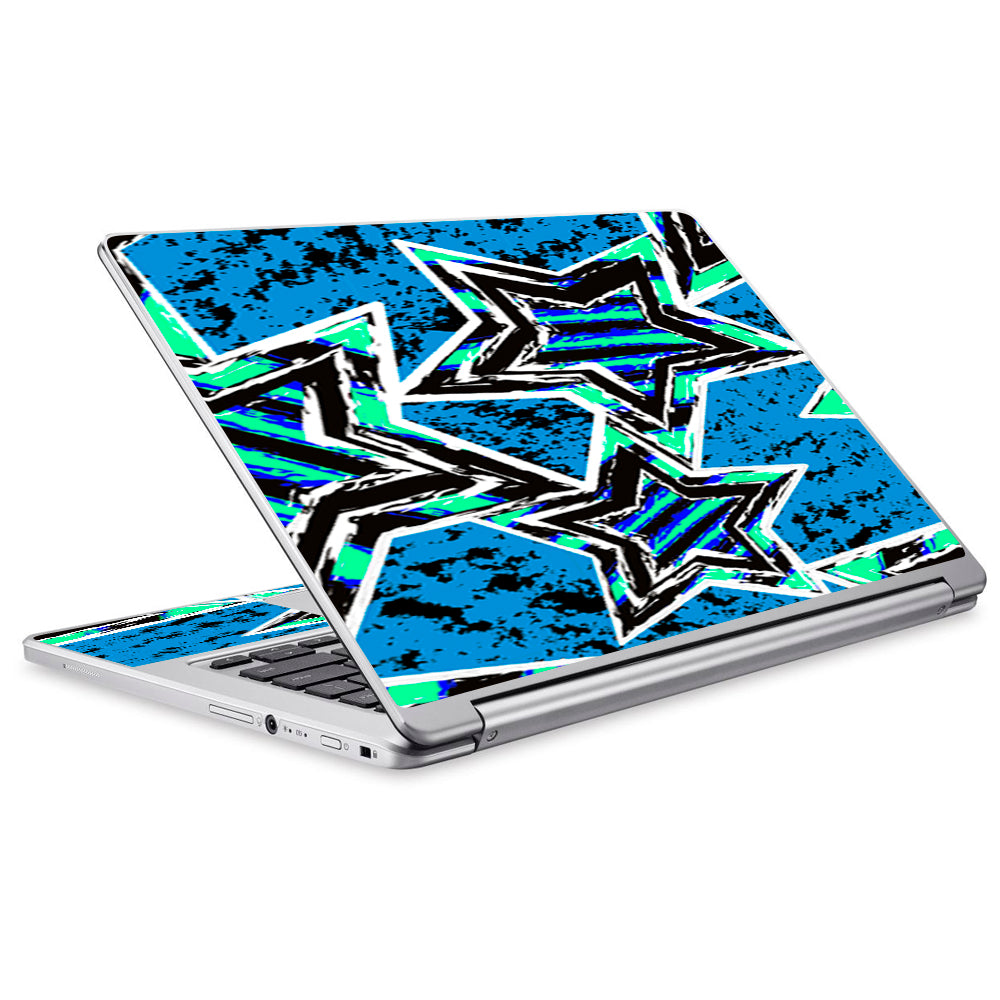  Blue 80'S Pop Art Stars Acer Chromebook R13 Skin