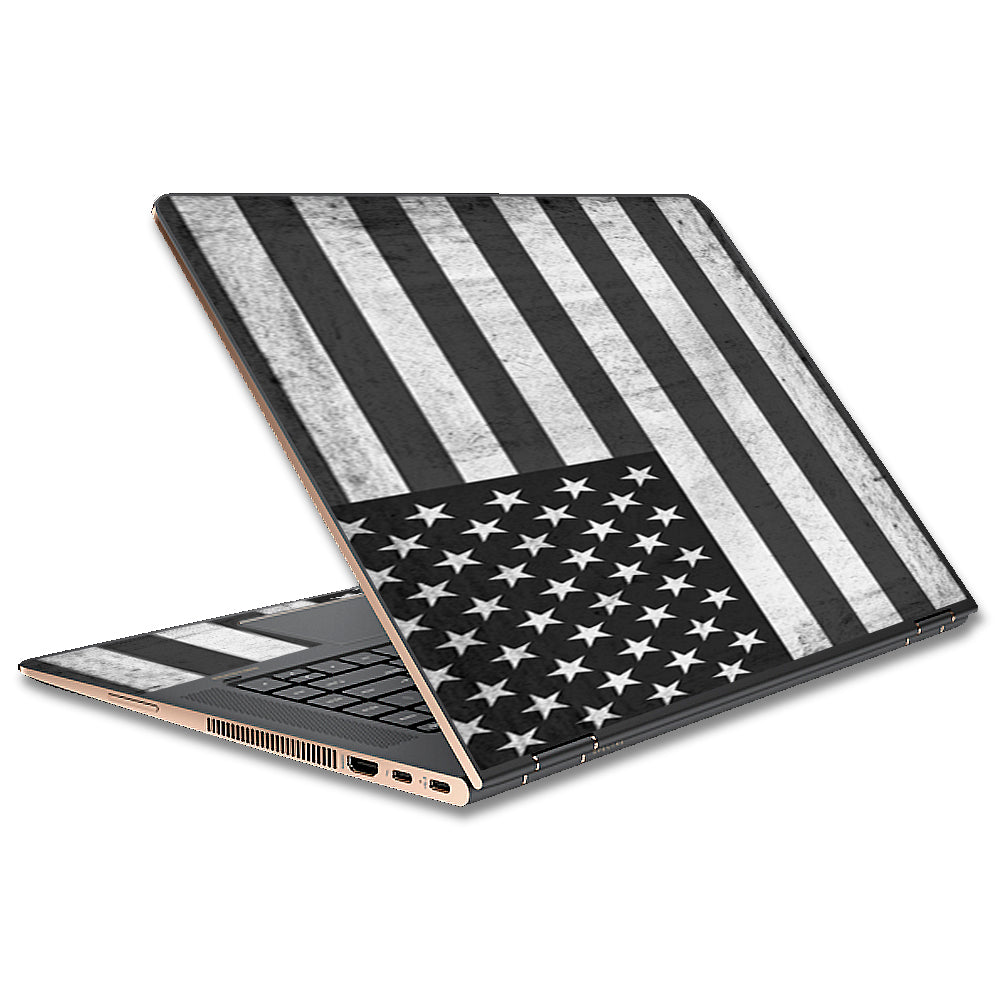  Black White Grunge Flag Usa America HP Spectre x360 13t Skin