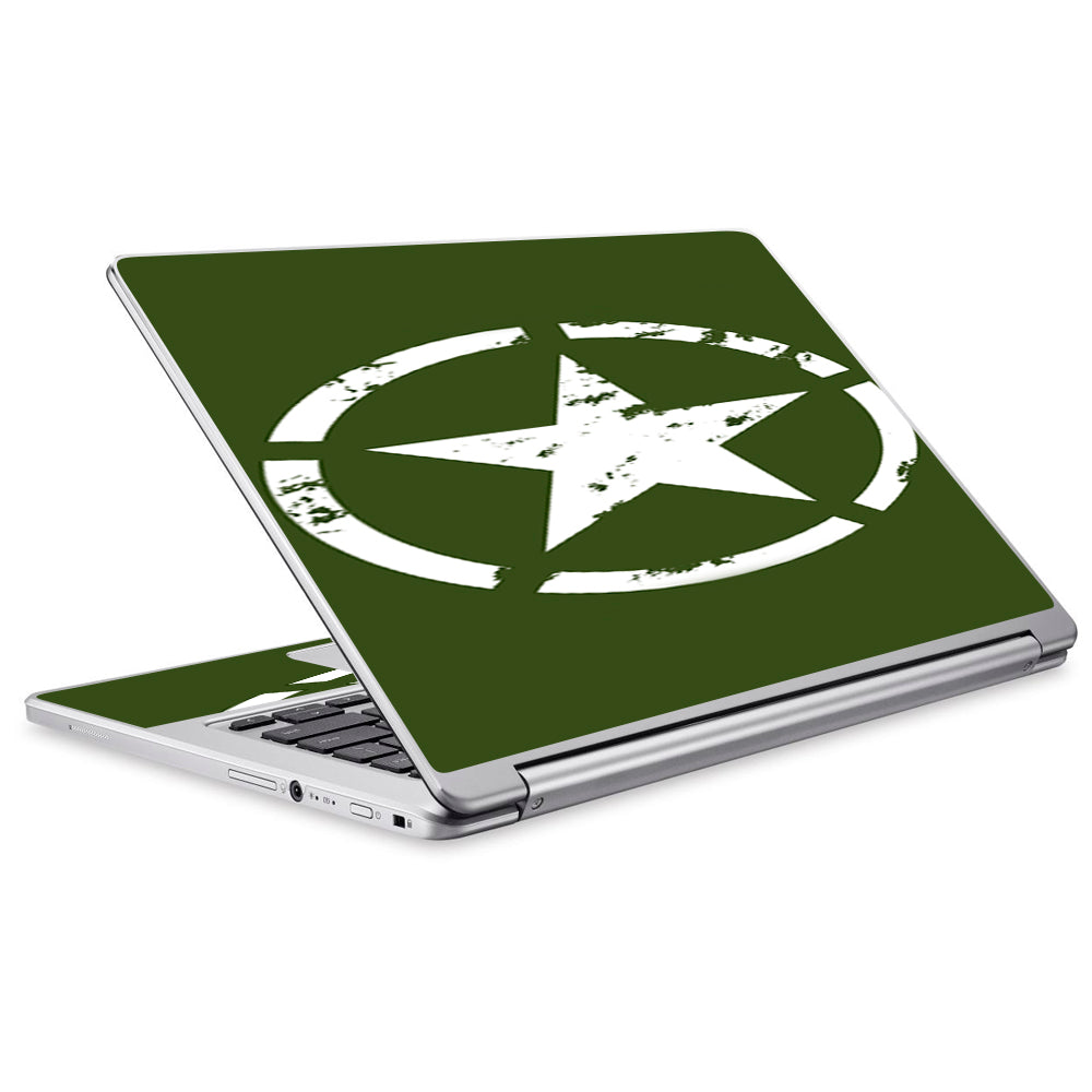  Green Army Star Military Acer Chromebook R13 Skin