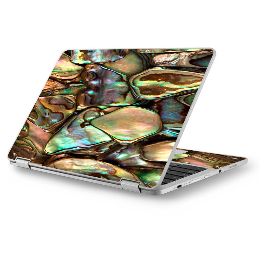  Gold Abalone Shell Large Asus Chromebook Flip 12.5" Skin