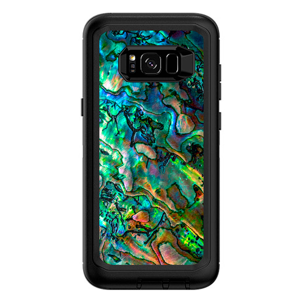  Abalone Shell Swirl Neon Green Opalescent Otterbox Defender Samsung Galaxy S8 Plus Skin
