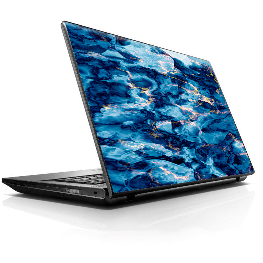 Heavy Blue Gold Marble Granite  HP Dell Compaq Mac Asus Acer 13 to 16 inch Skin