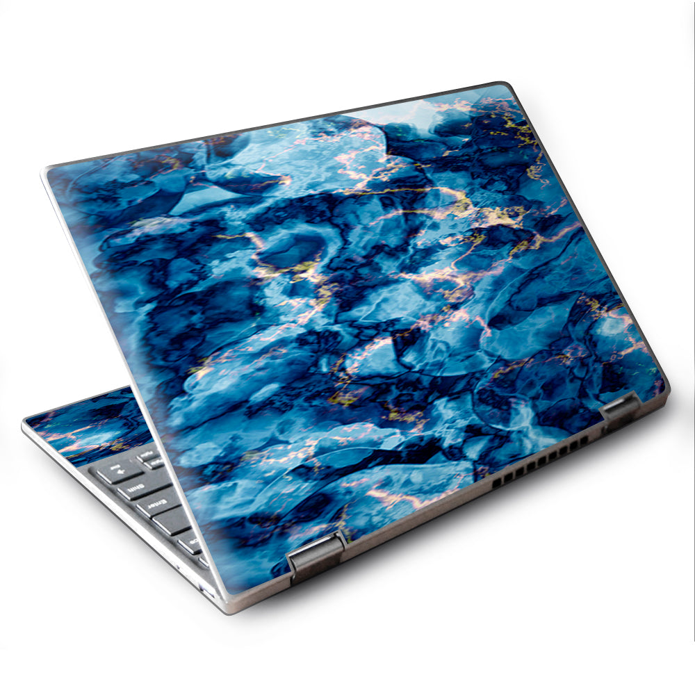  Heavy Blue Gold Marble Granite  Lenovo Yoga 710 11.6" Skin