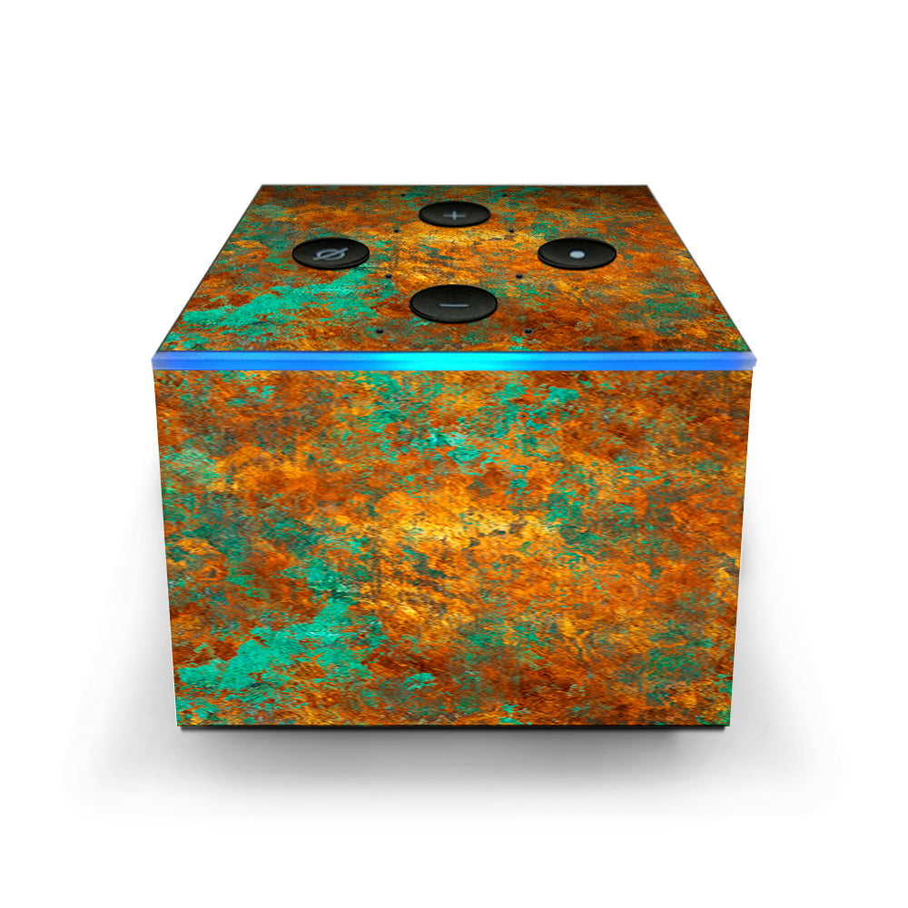  Copper Patina Metal Panel Amazon Fire TV Cube Skin