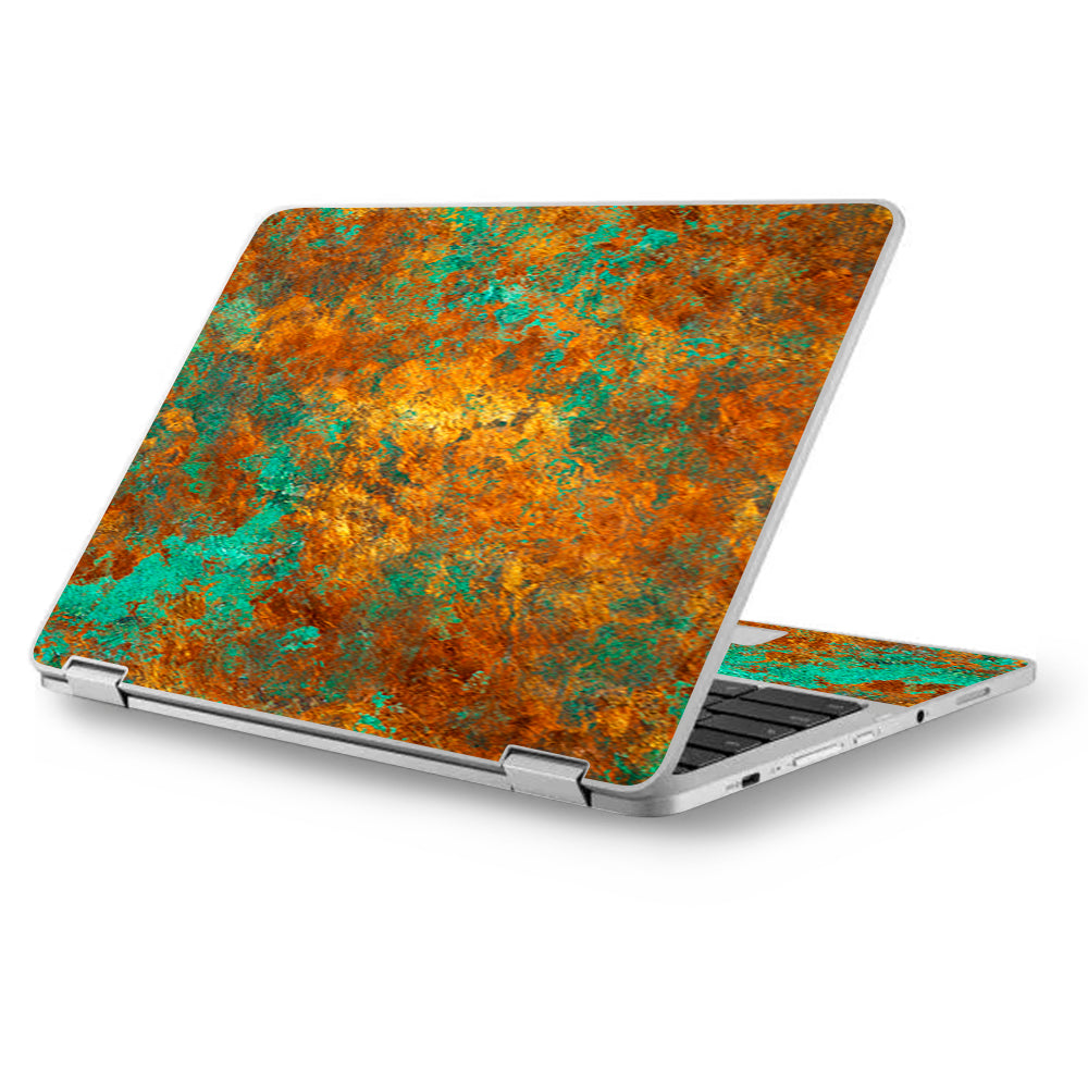  Copper Patina Metal Panel Asus Chromebook Flip 12.5" Skin