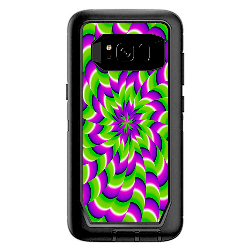  Purple Green Hippy Trippy Psychedelic Motion Swirl Otterbox Defender Samsung Galaxy S8 Skin